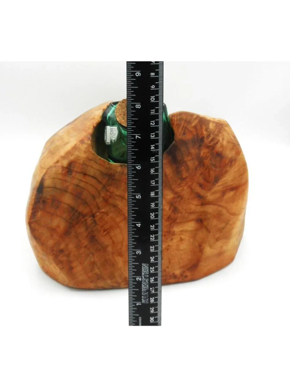 Natural Burled Wood Liquor/Decorative Bottle Holder BOTTLE INCLUDED IT'S STUCK